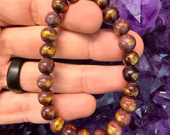 Purple Gold Mashan Jade Bracelets - 8mm
