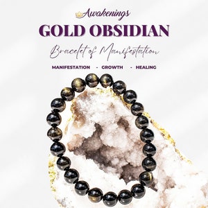 Gold Sheen (Goldsheen Golden) Obsidian Armband - 8 mm