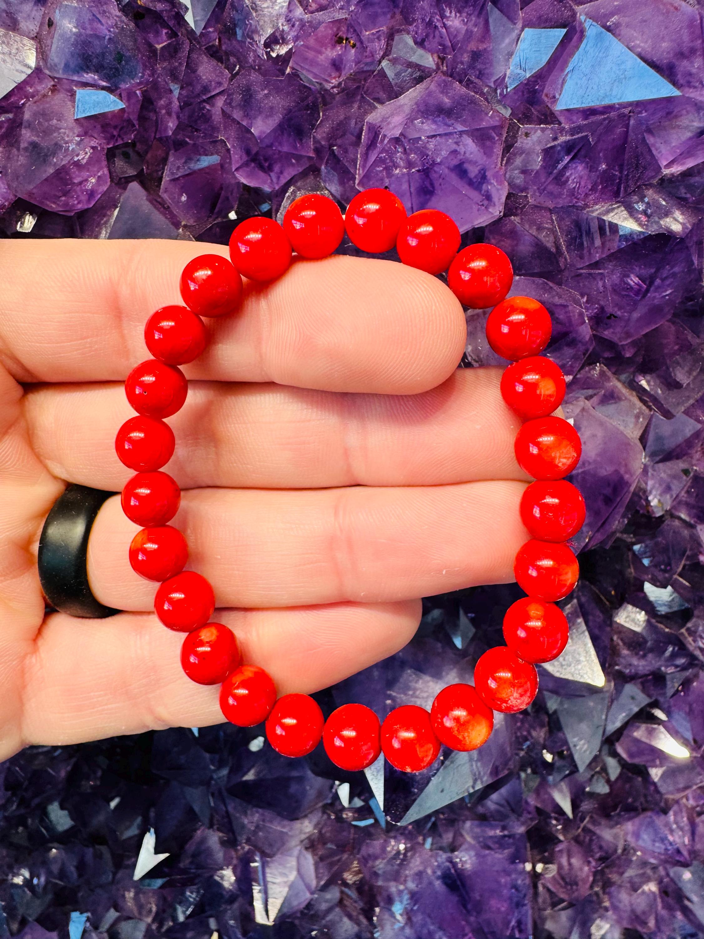 赤珊瑚「海の石」 - ブレスレット - 8 mm - Etsy限定 - Etsy 日本