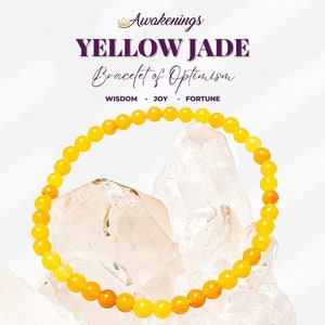 Pulsera de jade amarillo - 4 mm - 6,50 pulgadas