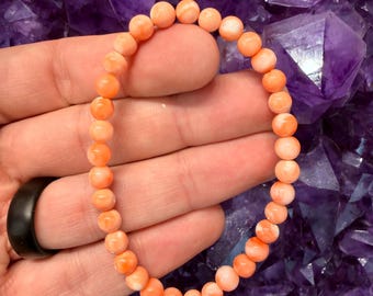 Angel Skin Coral Bracelets - 6mm