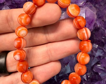 Orange Sardonyx Bracelet - 10mm
