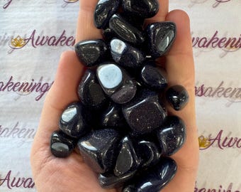 天然石コレクションCREPUSCULE ブルーパイエット Sandstone Blue Sandstone/goldstone - Tumbled - 1 Stone - Etsy