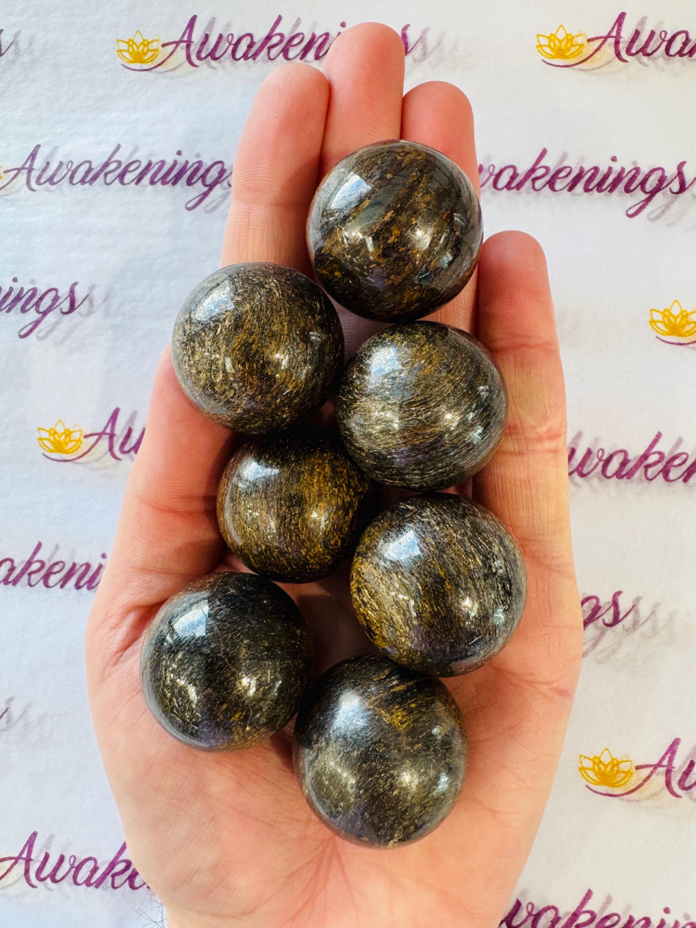 Bronzite (enstatite Axinite) - Sphere Orb - 30mm - 1 Stone & Sphere ...