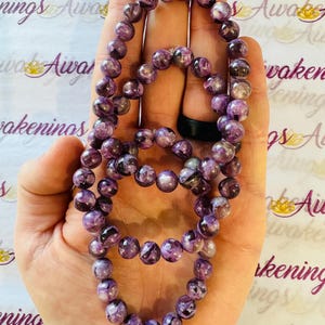 Purple Lepidolite & Flashy Mica Bracelet - 8mm