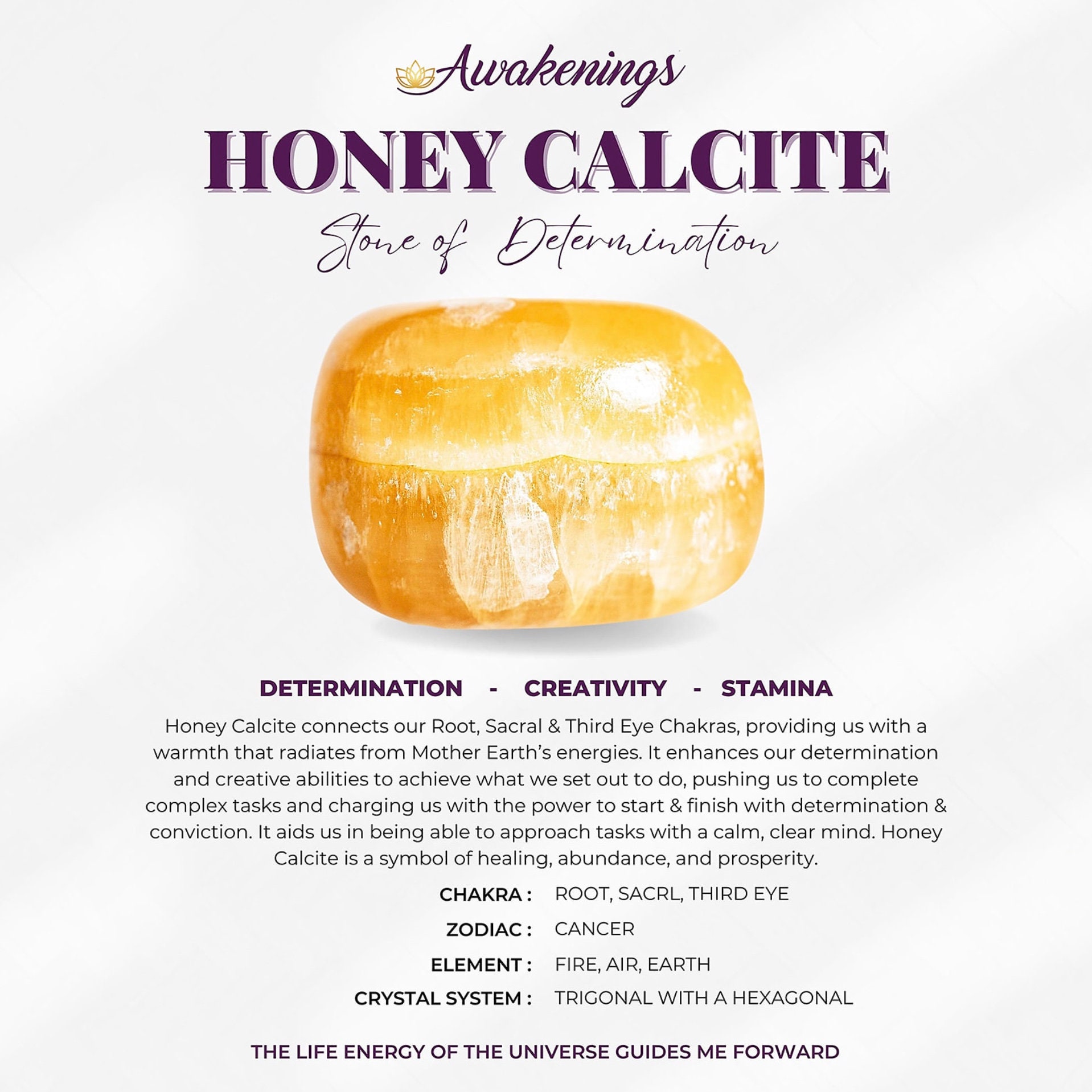 Honey Calcite - Tumbled - 1 Stone