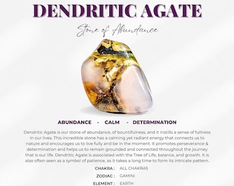 Dendritic Agate - Tumbled - 1 Stone