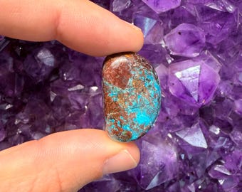 Chrysocolla and Hematite Tumbled - 1 Stone