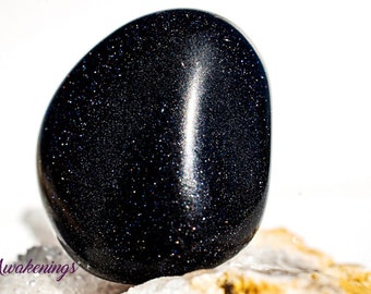 天然石コレクションCREPUSCULE ブルーパイエット Sandstone Blue Sandstone/goldstone - Tumbled - 1 Stone - Etsy