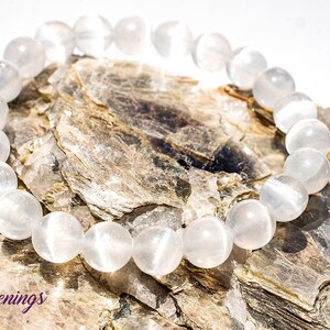 Selenite (Satin Spar Gypsum) Bracelet - 8mm