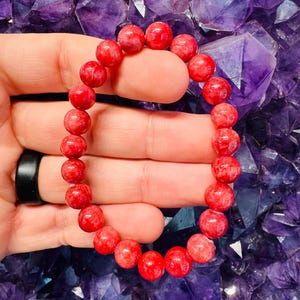 Bergröd Jade - Armband - 8 mm