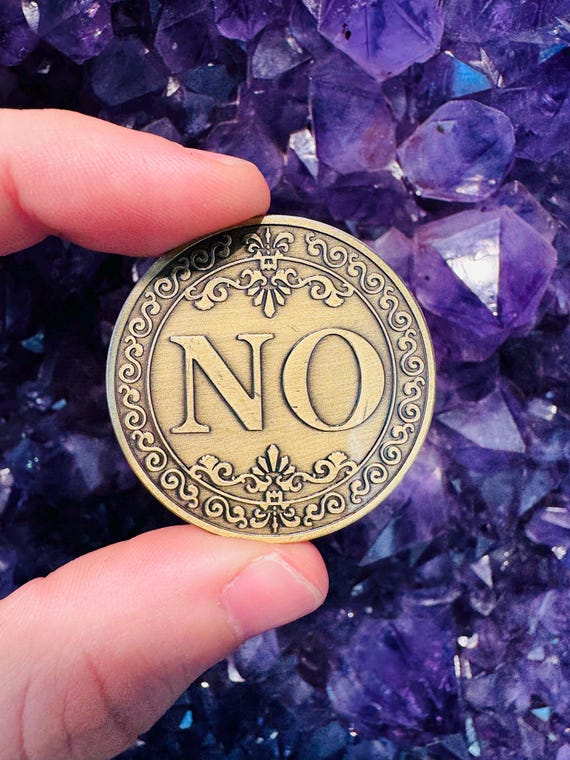 Coin Yes No - Mystical Flip Answer Bronze Metal in Case