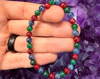 Ruby, Emerald & Blue Sapphire Bracelet (AAA Grade)