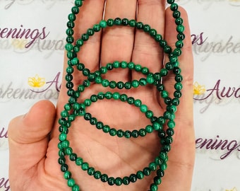 Malachite Bracelet - 4mm - 6.50 inches