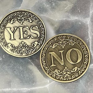 Coin Yes No - Mystical Flip Answer Bronze Metal in Case - Divination Tool - Etsy Only