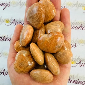 Peach Moonstone Heart - Small - 1 Stone