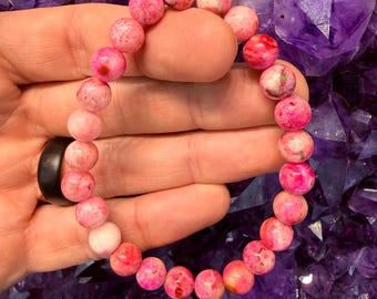 Pink Smithsonite Bracelet - 8mm