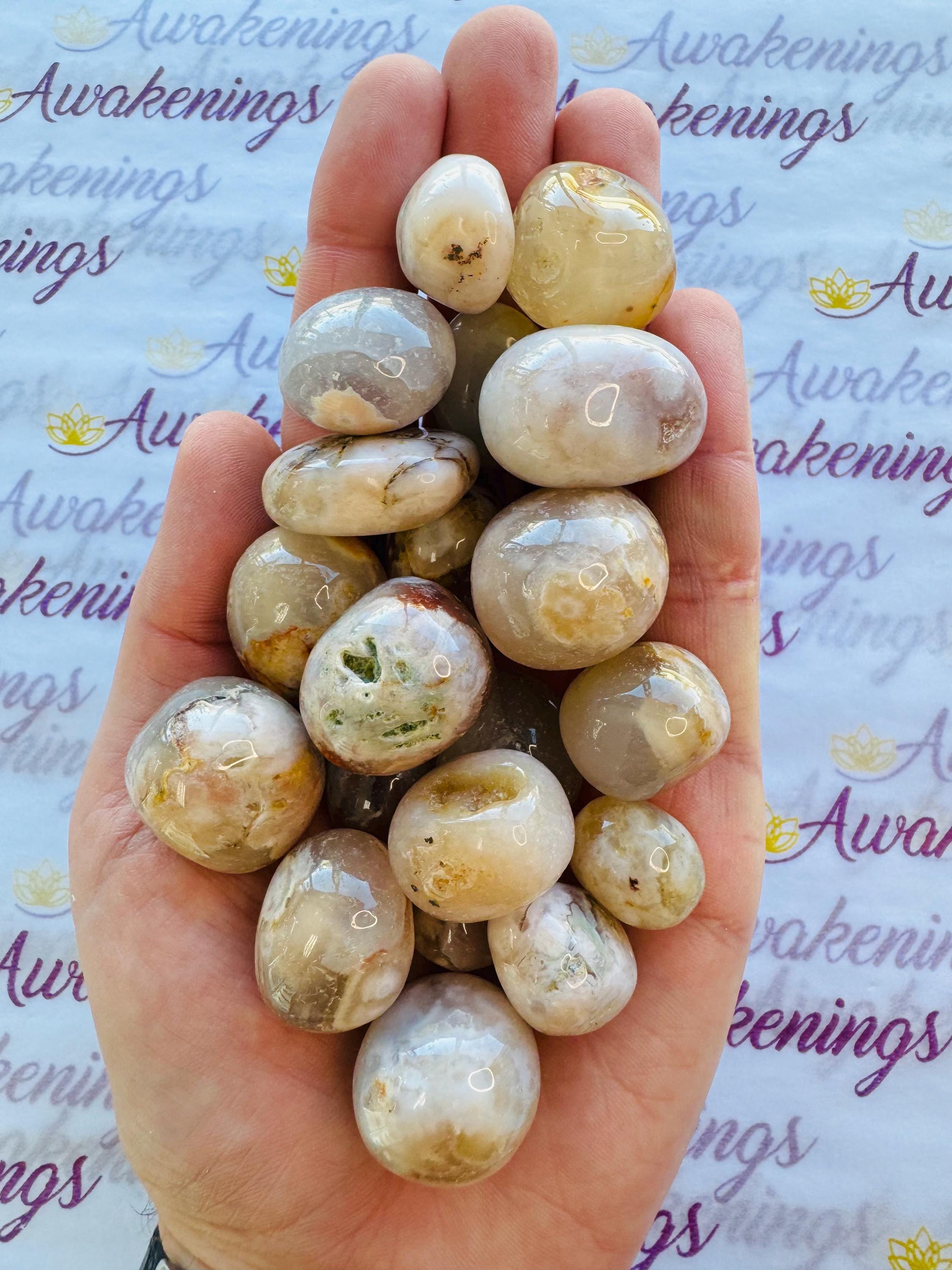 Flower Agate (cherry Blossom) - Tumbled - 1 Stone - Etsy