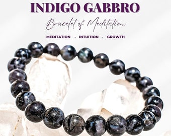 Indigo Gabbro (Mystic Merlinite) - 8mm Bracelet