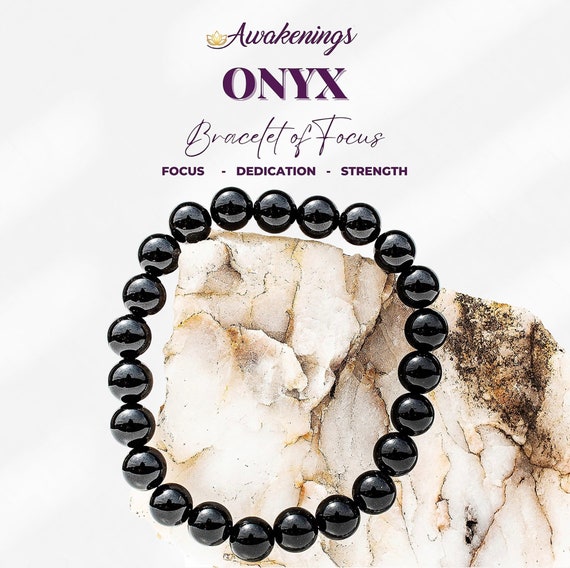 ★SENTIMENTS★ NO.528 [BLACK] BRACELET Black Onyx & Stainless Steel Bracelet | In stock! | Lucleon