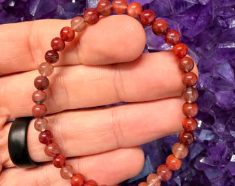 Andesine (Red Labradorite) Bracelet - 4-5mm