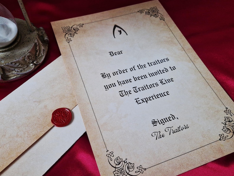 Traitors Style Personalised Invitation, Traitors Live Experience ...