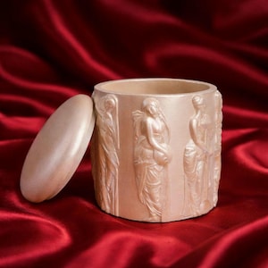 Handgemaakte ivoren parel godin pot, Griekse godin sculptuur pot, renaissance decor, Grieks standbeeld decor, vrouwelijke muze pot, parelmoer decor