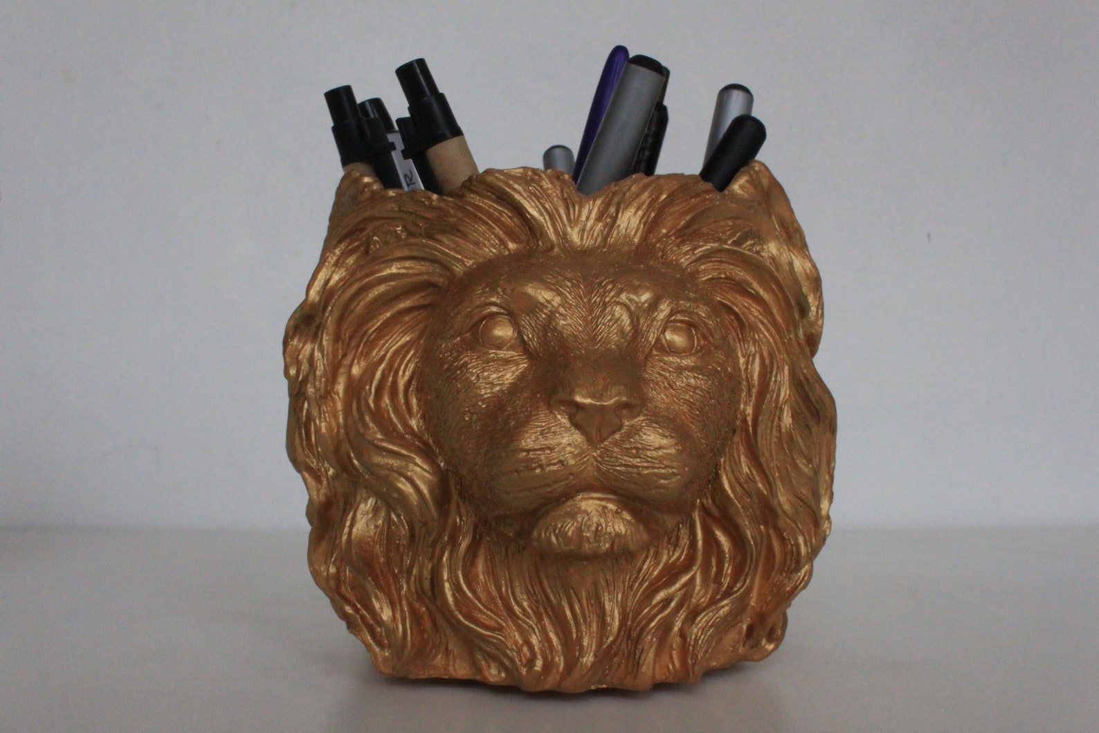 Handmade Golden Lion Head Pot Lion Candle Holder Golden Home Etsy