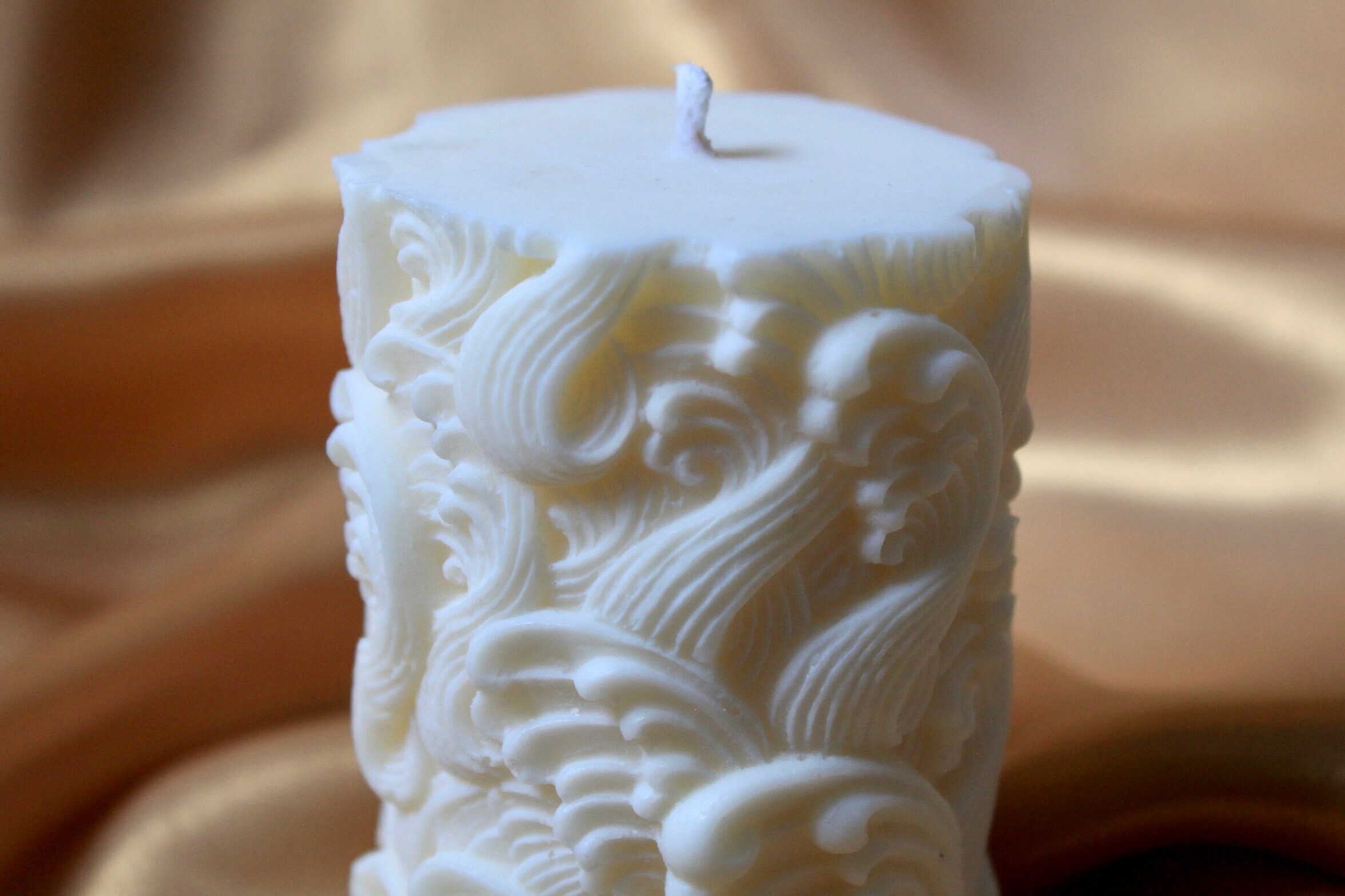 Bougie Pilier Rustique, Cire De Paraffine, Blanc Éclatant