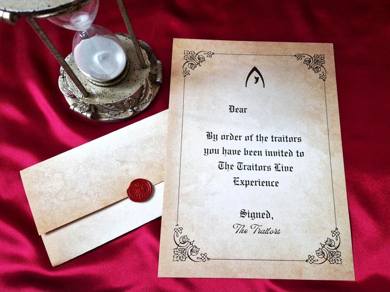 Traitors Style Personalised Invitation, Traitors Live Experience ...