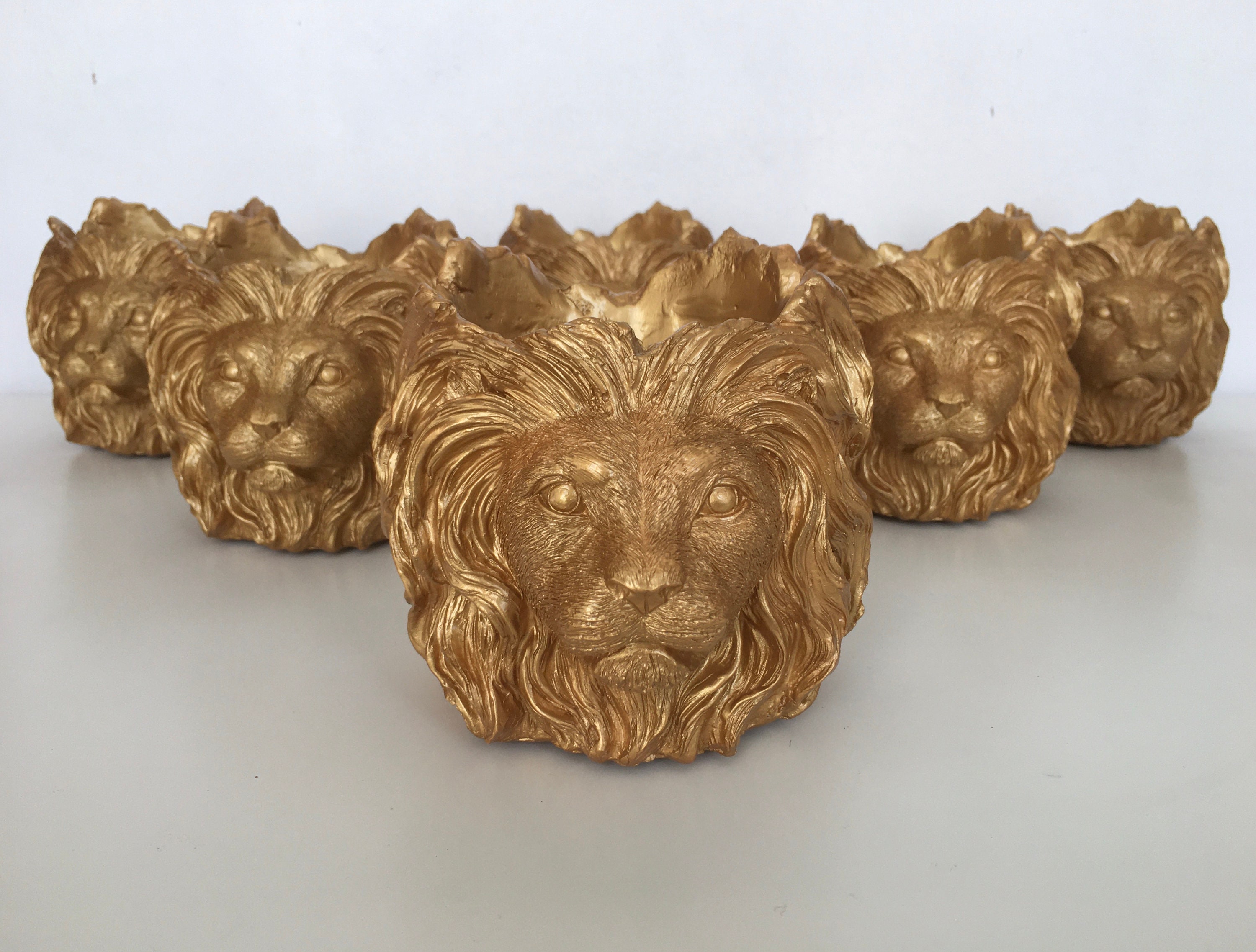 Handmade Golden Lion Head Pot Lion Candle Holder Golden Home Etsy