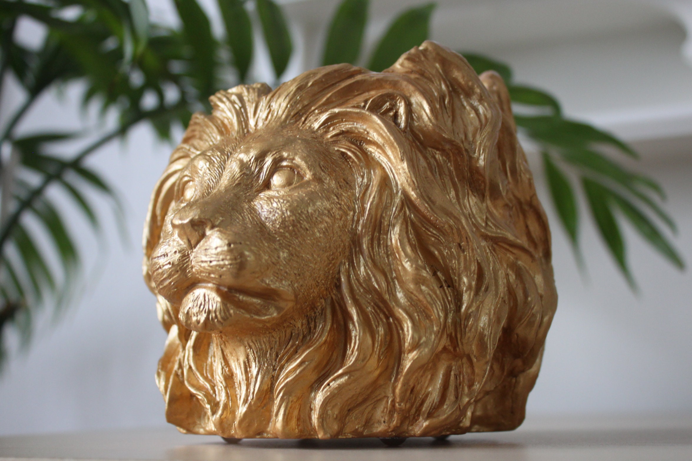 Handmade Golden Lion Head Pot Lion Candle Holder Golden Home Etsy