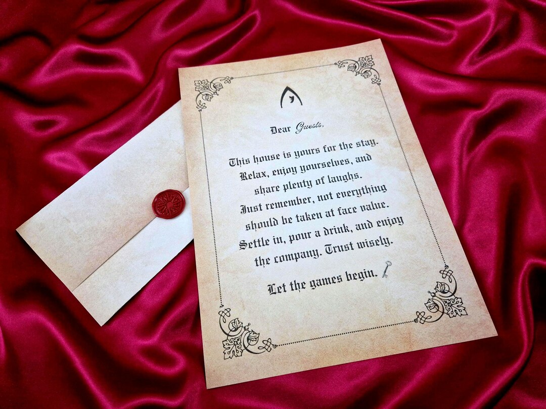 Traitor Style Murder Mystery Game Night Welcome Letter, Rustic Wax ...