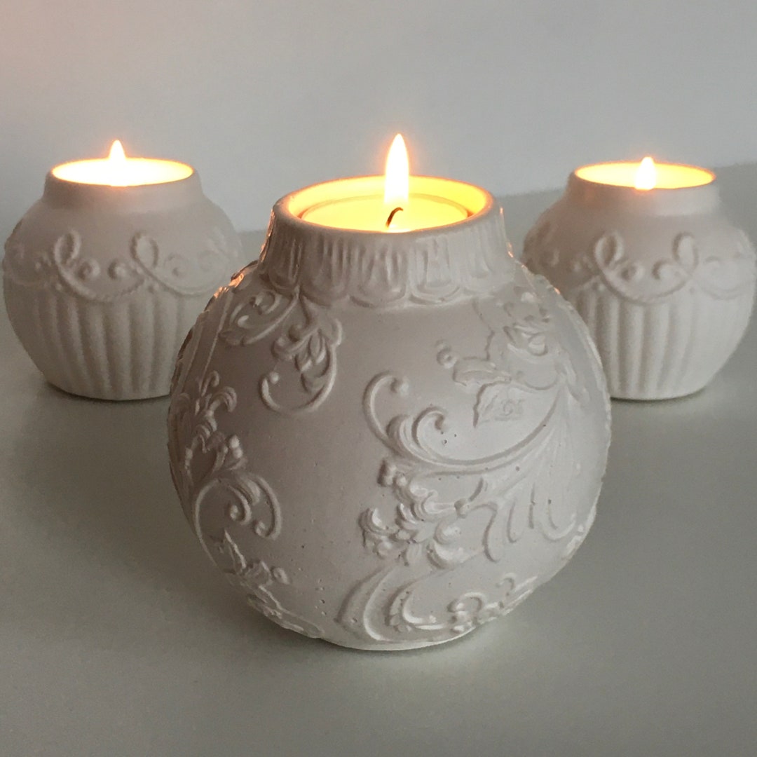 Christmas Tealight Holder, Bauble Candle Holder, White Christmas Decor