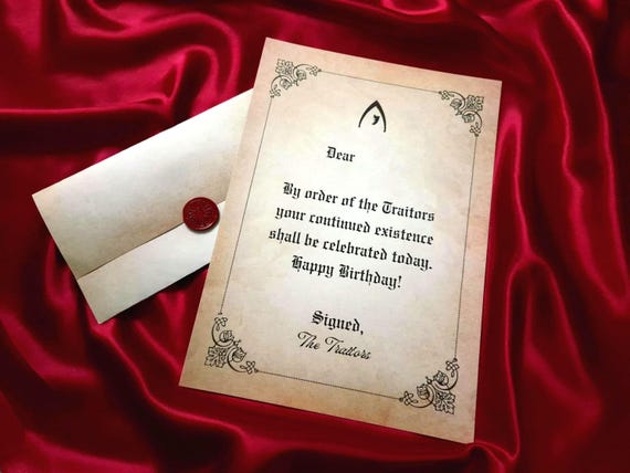 Traitors Style Birthday Letter, Gothic Happy Birthday Letter, Vintage Style Wax Sealed Birthday Letter