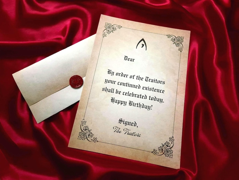 Traitors Style Birthday Letter, Gothic Happy Birthday Letter, Vintage Style Wax Sealed Birthday Letter image 1