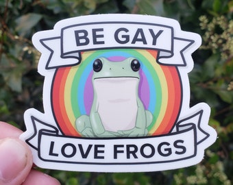 Gay Frog Sticker Decal | Pride - Tree Frog - Queer - Rainbow
