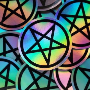 Pentagram Pentacle Holographic Sticker | Witch - Satanic - Spooky