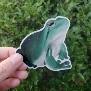 Tree Frog Sticker | Dumpy - Whites - Green - Amphibian - Toad - Snowflake - Decal - Reptile