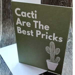 Tarjeta de felicitación de cactus - Arte con cactus - Tarjeta en blanco con planta - Tarjeta de cumpleaños con cactus - Tarjeta de cactus - Tarjeta divertida con cactus - Tarjeta de felicitación con arte botánico