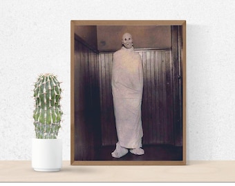 Spooky Man Halloween Print - Creepy Ghost Photo - Vintage Halloween Photo Print - Costume Art - Gothic Art Print - Halloween Art Gift