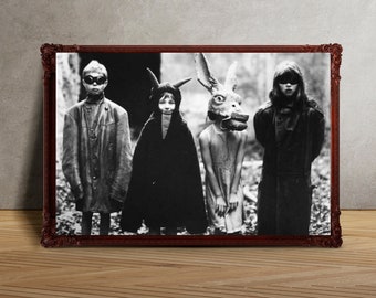 Spooky Children Photo Print - Vintage Halloween Photo Art - Creepy Costume Art - Gothic Art Print - Retro Halloween Print