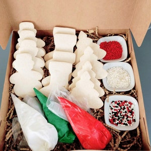 Christmas DIY-Cookie Decorating Kit-Kid-Friendly DIY Kit-Christmas Cookie Kit-Christmas Decorating-Holiday Cookie Kit-12 count sugar cookies