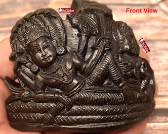 ShriRudram Padmanabha Murti / Padam Nabha Idol Carved on Sudarshan Shaligram Nepal PM185