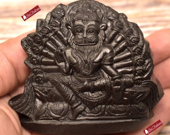 ShriRudram Yoga Narsimha Murti / Narasimha Murti Carved on Sudarshan Shaligram YN230