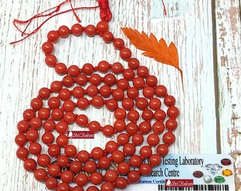 ShriRudram Coral Rosary / Moonga Mala  Top Quality Lab Certified Fift For Her