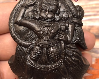 ShriRudram Hanuman Murti / Hanumana Idol Carved on Sudarshan Shaligram Nepal HM134