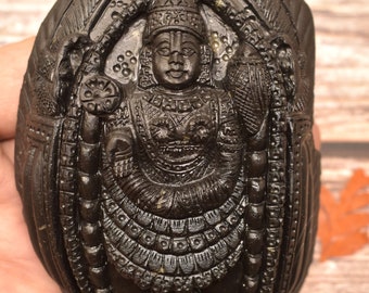 ShriRudram Tirupati Balaji Murti Venkateshwar Statue Idol Carved on Sudarshan Shaligram Nepal TS320