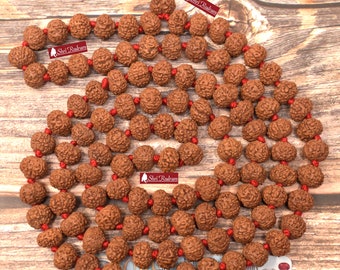 ShriRudram 7 Mukhi Rudraksha Mala / Seven Face Rudraksh Rosary Java Lab Certified 15-16 MM