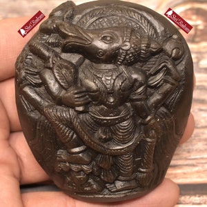 ShriRudram Varaha Murti / Luxmi Varah Idol Carved on Sudarshan Shaligram VH190
